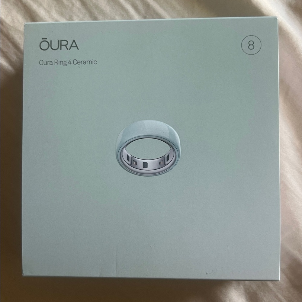 OURA Ring GEN 4 Ceramic - Brand New in Box! Tide / Teal Smart Ring Size 8
